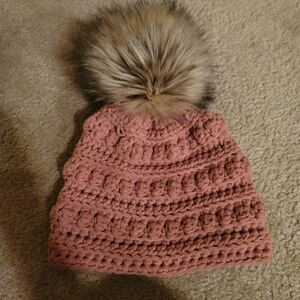 Cozy Pink Knit Pom-Pom Hat for Kids